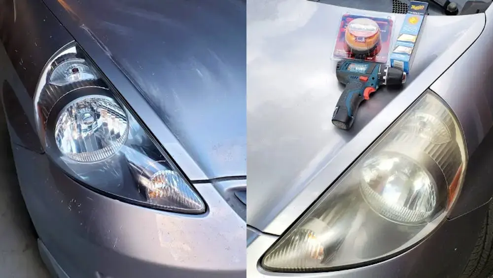 Lensora before and after headlight restoration