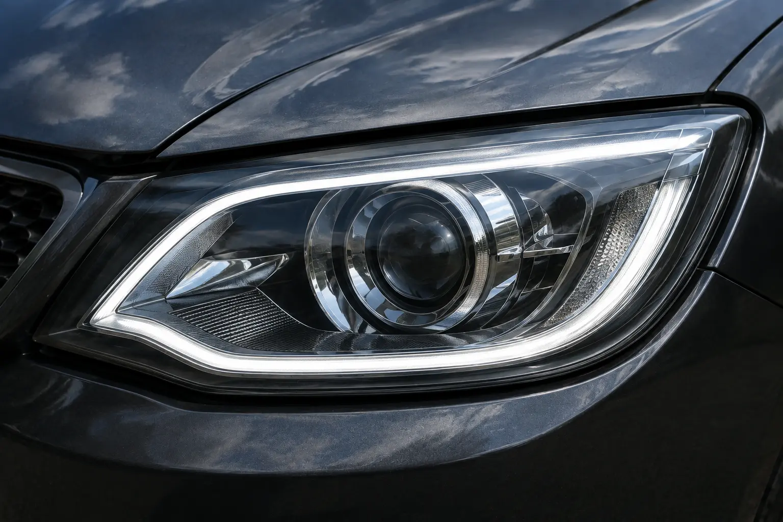 Headlight after restoration